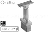 Square Line Post Adjustable Handrail Bracket (2.36'' X 1.18'' (60mm X 30mm)) To Round 1.5" (38mm)
