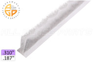 Pile Weatherstripping (w Plastic Fin) (3/16" Backing) (.310" (~5/16") Pile) (White)
