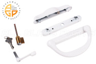 Patio Door Handle Set (White) (Keyed) (Length 6-3/4'')