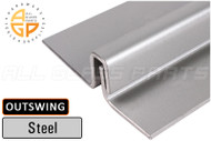 Interlocking Astragal Offset Bar 3" (Outswing) (Steel) (Silver) (82" Length)