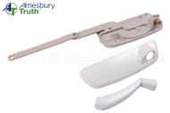 Split Arm Casement Window Operator with Handle  (Replaces Maxim Dyad 50.50) (Right) (White)