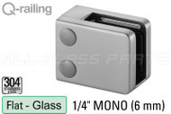 Glass Clamp for Square Profile Railing (Flat Back Style) (1/4" Glass Thickness)