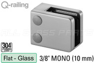 Glass Clamp for Square Profile Railing (Flat Back Style) (3/8" Glass Thickness)