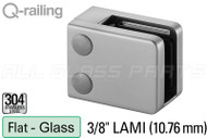 Glass Clamp for Square Profile Railing (Flat Back Style) (3/8" Glass Thickness) (10.76mm Laminated)