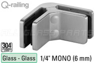 90-degree Flat Connector (Flat Back Style) (1/4" Glass Thickness)