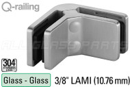 90-degree Flat Connector (Flat Back Style) (3/8" Glass Thickness) (10.76mm Laminated)