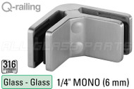 90-degree Flat Connector (Flat Back Style) (1/4" Glass Thickness) (Outdoor Stainless Steel)