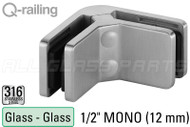 90-degree Flat Connector (Flat Back Style) (1/2" Glass Thickness) (Outdoor Stainless Steel)