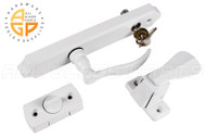 Storm Door Latch & Lock (Keyed) (White)