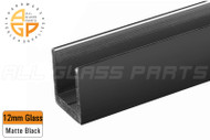 High-profile U-channel for 1/2" (12mm) Glass (Matte Black)