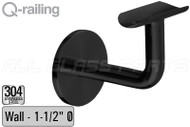 Bracket For Round Profile Handrail Matte Black (Round Profile, Non-adjustable, Wall Mount)