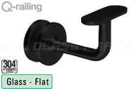 Bracket For Square Profile Handrail Matte Black (Round Profile, Non-adjustable, Glass Mount)