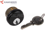 Commercial Door Cylinder w/ Key (Kawneer) (Black)