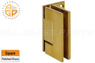 Wall Mount, Offset Plate, Regular Duty Hinge, Square Profile (Polished Brass)