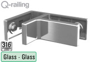 90-degree Glass-to-Glass Connector 316 SS (Glass Thickness Range 12mm - 21.5mm)