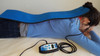 Red and Infrared LED light therapy pad for pain relief, showing flexible design and controller