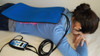 Red and Infrared LED light therapy pad for pain relief, showing flexible design and controller