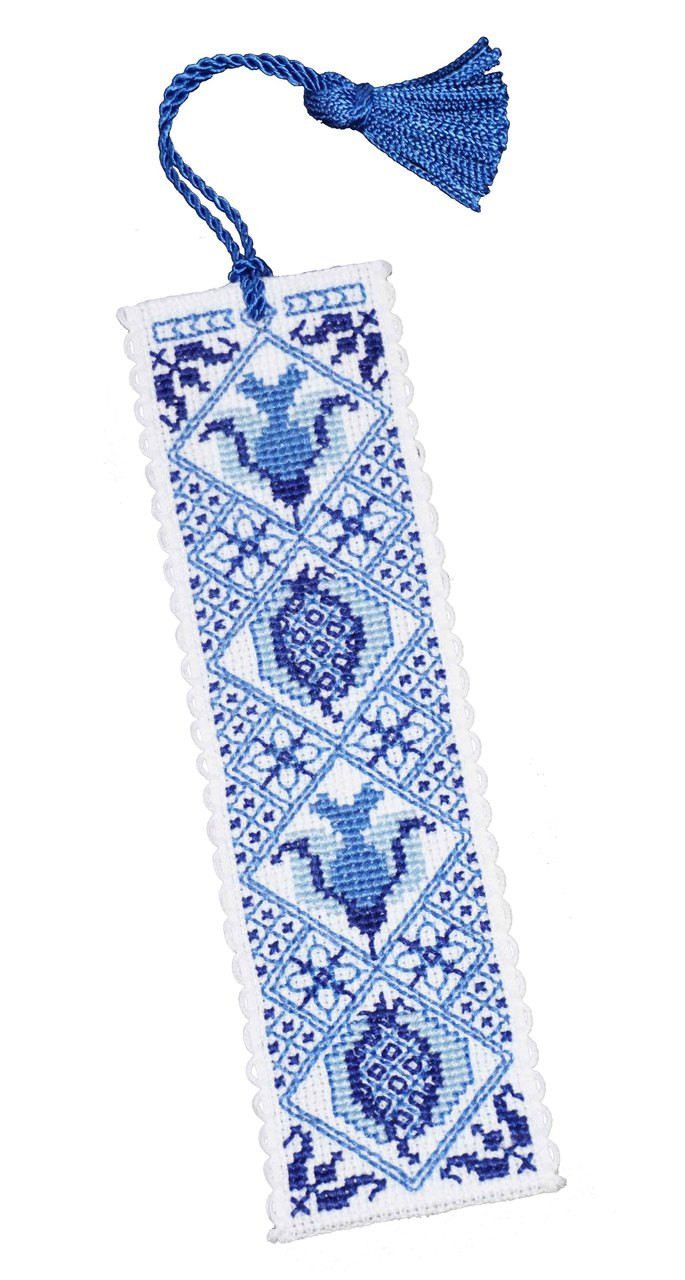 Delft Blue Bookmark Cross Stitch Kit by Textile Heritage