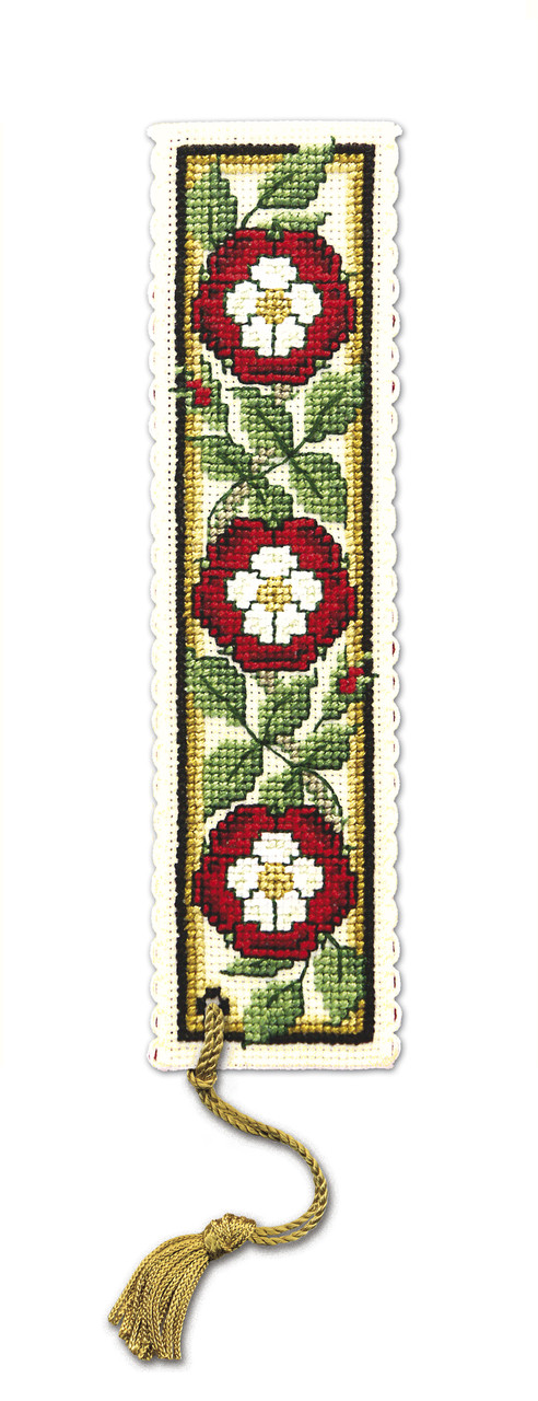 Heraldic Rose Bookmark Cross Stitch Kit by Textile Heritage