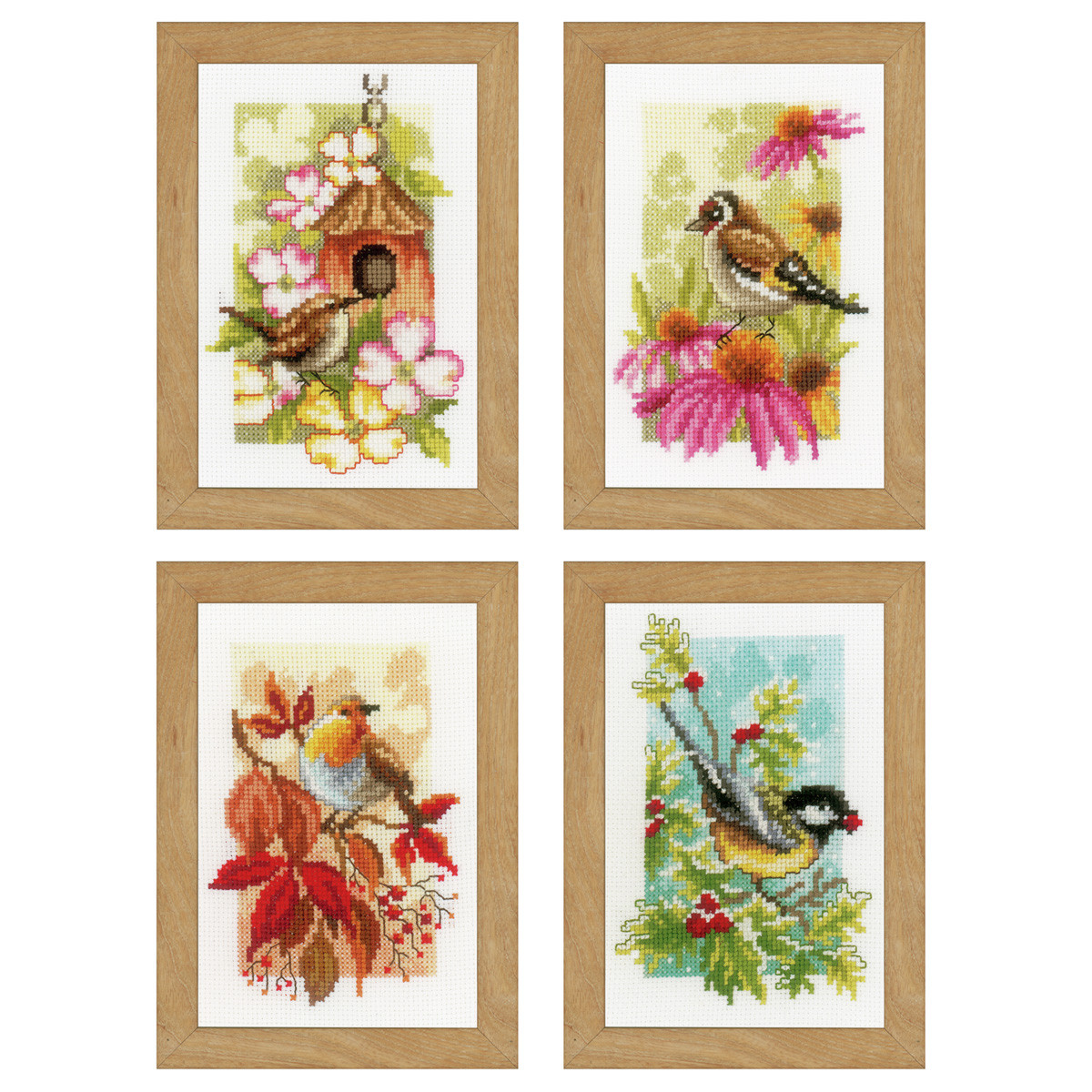 Miniatures 4 Seasons (Set of 4) Counted Cross Stitch Kit By Vervaco