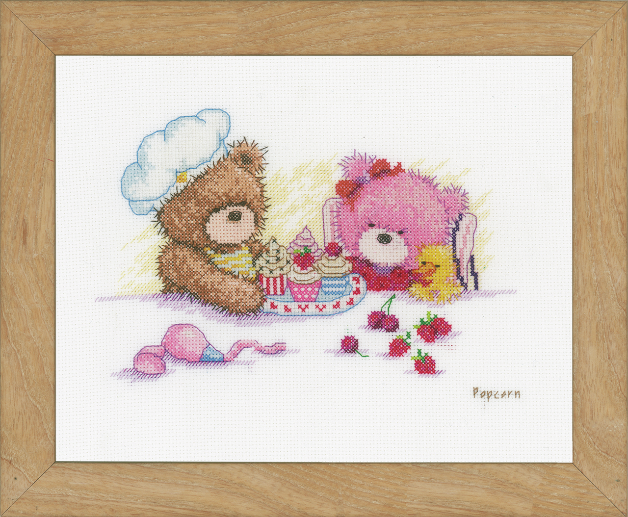 Counted Cross Stitch Kit Popcorn & Brie Bear By Vervaco