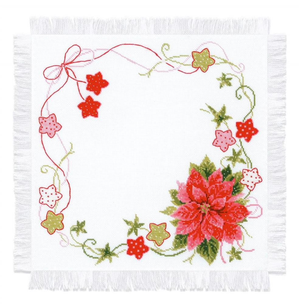Poinsettia Counted Cross Stitch Kit RIOLIS