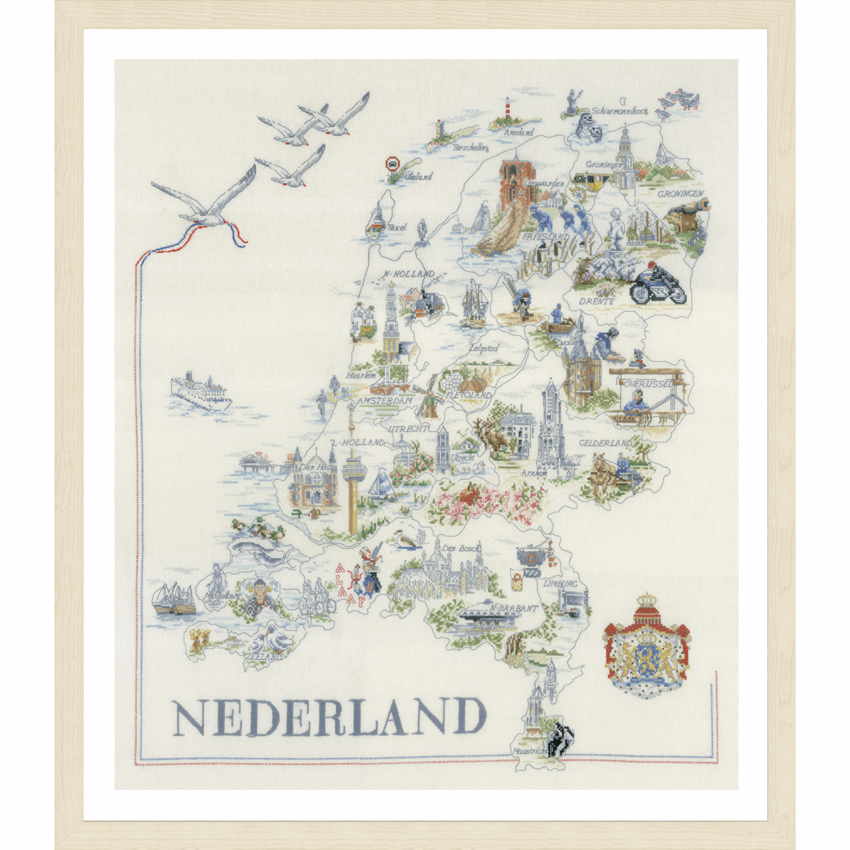 Counted Cross Stitch Kit Map of Holland By Lanarte MariesCrossStitch