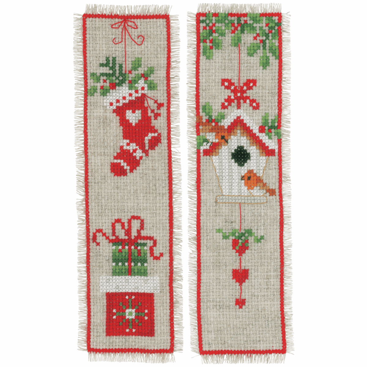 Counted Cross Stitch Kit Bookmarks Christmas Motif Set of 2 By Vervaco MariesCrossStitch.co.uk