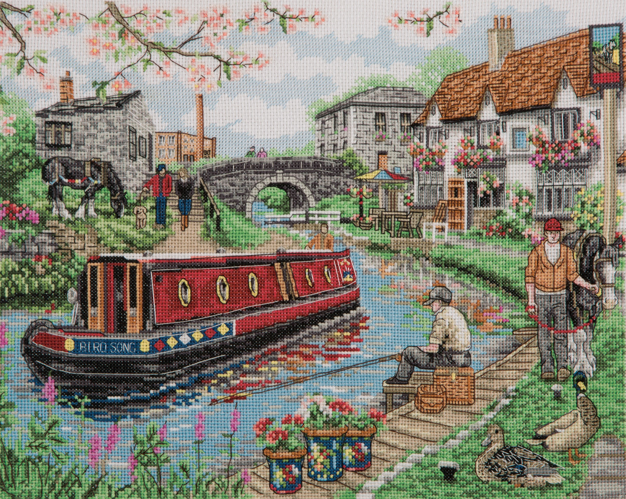 Counted Cross Stitch Kit: Country Canal by Anchor - MariesCrossStitch.co.uk