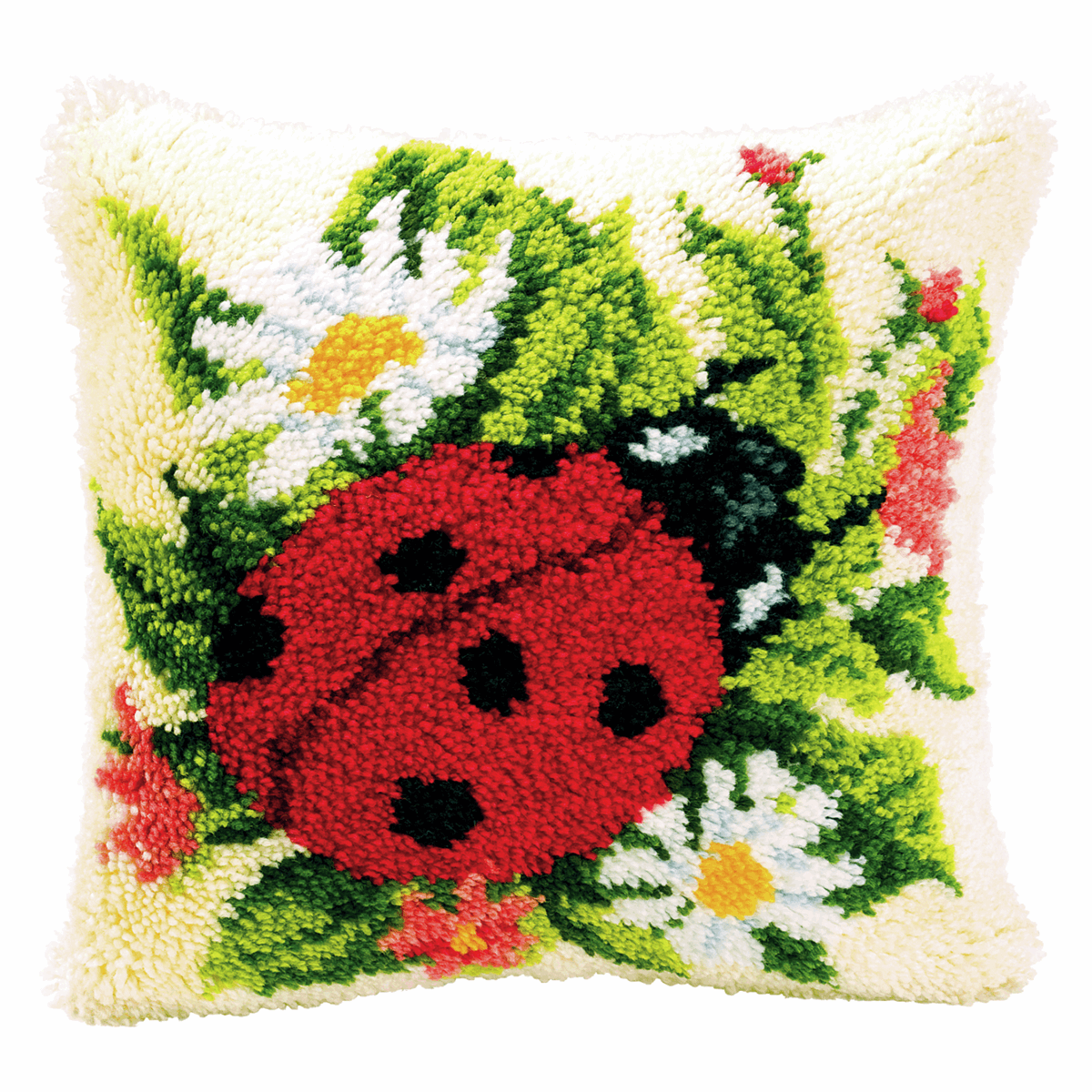 Latch Hook Kit Cushion Ladybird By Vercaco Mariescrossstitch Co Uk