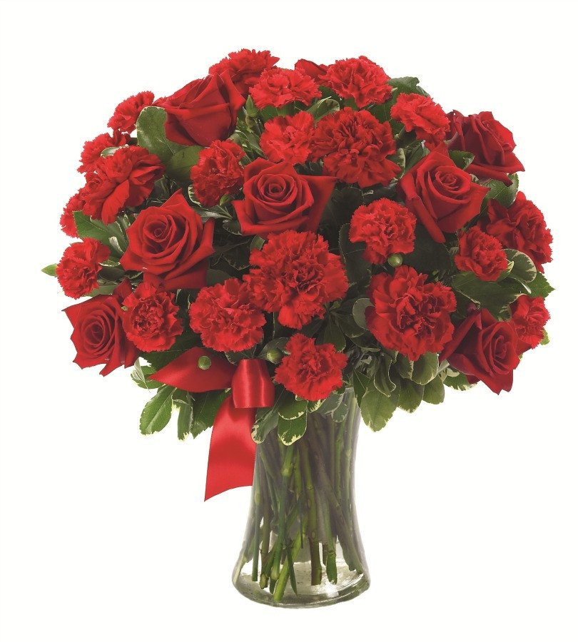 20 Red Carnations & 12 Red Roses Bouquet Flower Delivery Philippines