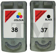 Canon PG-37 / CL-38 Remanufactured Ink Cartridges Multipack- High Capacity Black & Tri-Colour Ink Cartridges - Compatible For (PG-37, PG37, 2145B009, 2145B001, CL-38, CL38, 2146B001)