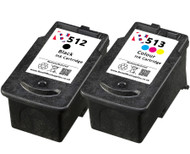 Canon PG-512 / CL-513 Remanufactured Ink Cartridges Multipack- High Capacity Black & Tri-Colour Ink Cartridges - Compatible For  (2969B001AA, 2971B001AA, PG512, CL513, PG-512, CL-513)
