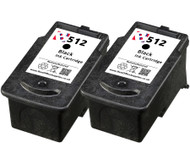 Canon PG-512 Remanufactured Ink Cartridges Twin Pack - High Capacity Black Twin Pack Ink Cartridges - Compatible For  (2969B001AA, PG-512, PG512)
