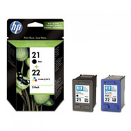 HP 21 XL & HP 22 XL Original Black & Tri-Colour Ink Cartridges Multipack - High Capacity 4 Colour Black / Cyan / Magenta / Yellow (C9351AE, C9352AE, SD367AE, HP21, HP22)