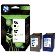 HP 56 / 57 Original Black & Tri-Colour 2 Pack Ink Cartridges Multipack - (HP 56, HP56, HP57, HP 57, C6656A, C6657A, SA342AE)