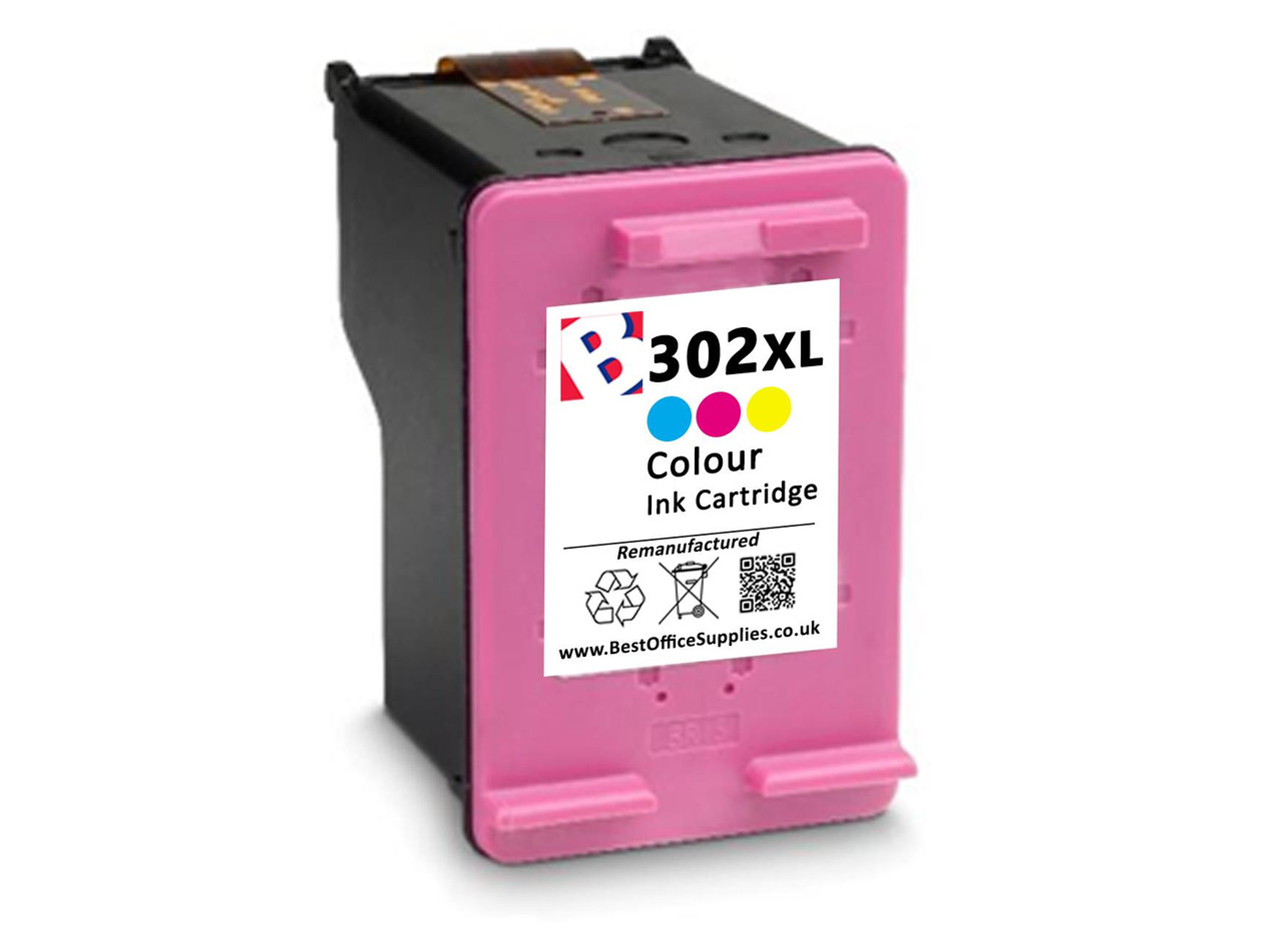 HP 302 XL Remanufactured Ink Cartridge - High Capacity Tri-Colour Ink  Cartridge - Compatible For (F6U67AE, HP 302XL) - Best Office Supplies Ltd