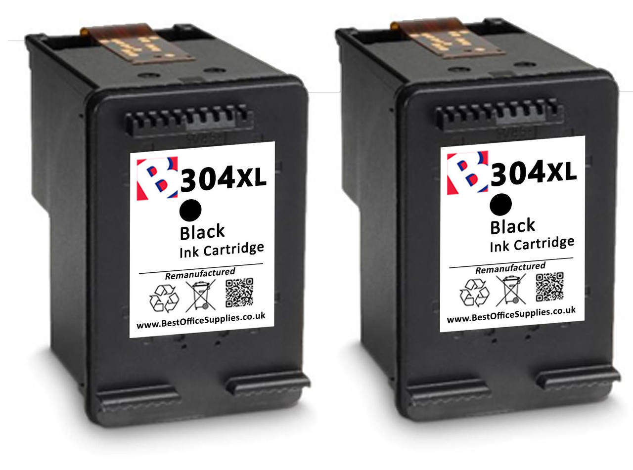 HP 304 XL Remanufactured Ink Cartridges Twin Pack - High Capacity Black  Twin Pack Ink Cartridges - Compatible For (N9K08AE, HP 304XL) - Best Office  Supplies Ltd