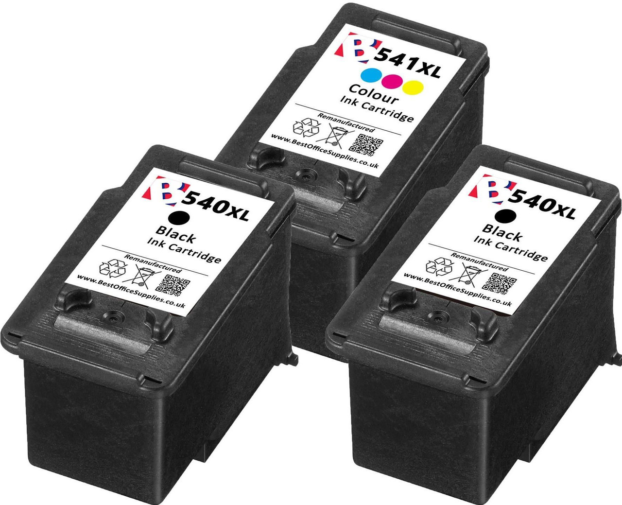 Canon PG-540 XL / CL-541 XL Remanufactured Ink Cartridges 3-Pack- High  Capacity Black & Tri-Colour 3-Pack Ink Cartridges - Compatible For  (PG-540XL, PG540XL, 5222B005AA, CL-541XL, CL541XL, 5226B005AA) - Best  Office Supplies Ltd