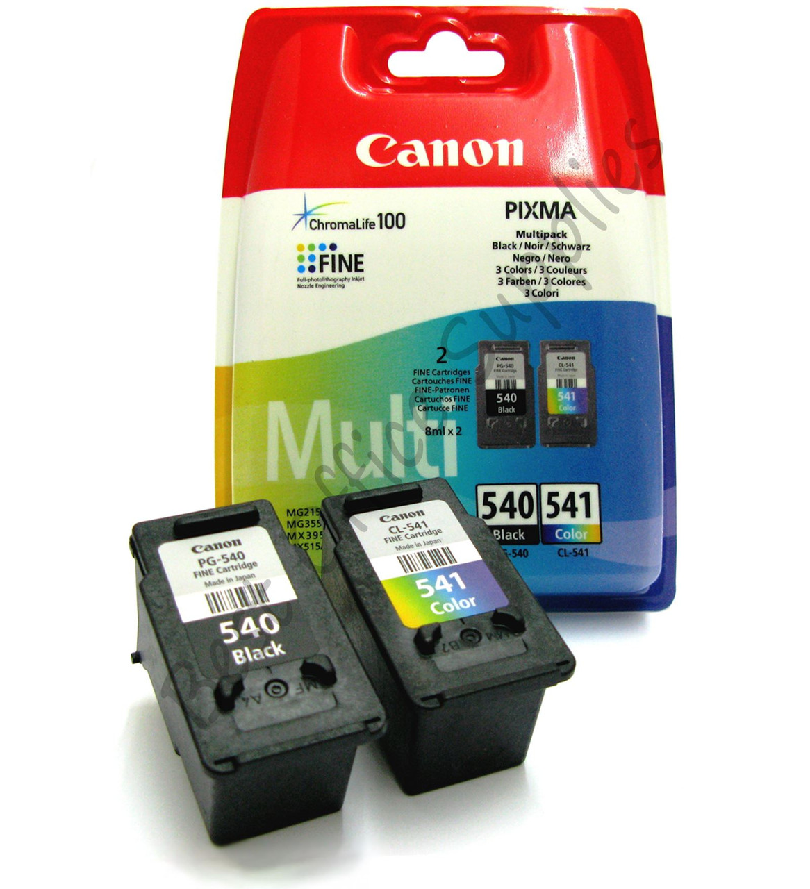 Canon PG-540 / CL-541 Original Black & Tri–Colour Ink Cartridges (5525B006,  5225B006, PG-540, 5225B005AA, CL-541, 5227B005AA) - Best Office Supplies Ltd