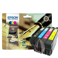 Epson 16 Original Ink Cartridges Multipack - High Capacity 4 Colour - Black / Black / Cyan / Magenta / Yellow (C13T16264010, T1626, T162640, Epson 16, C13T16264012)