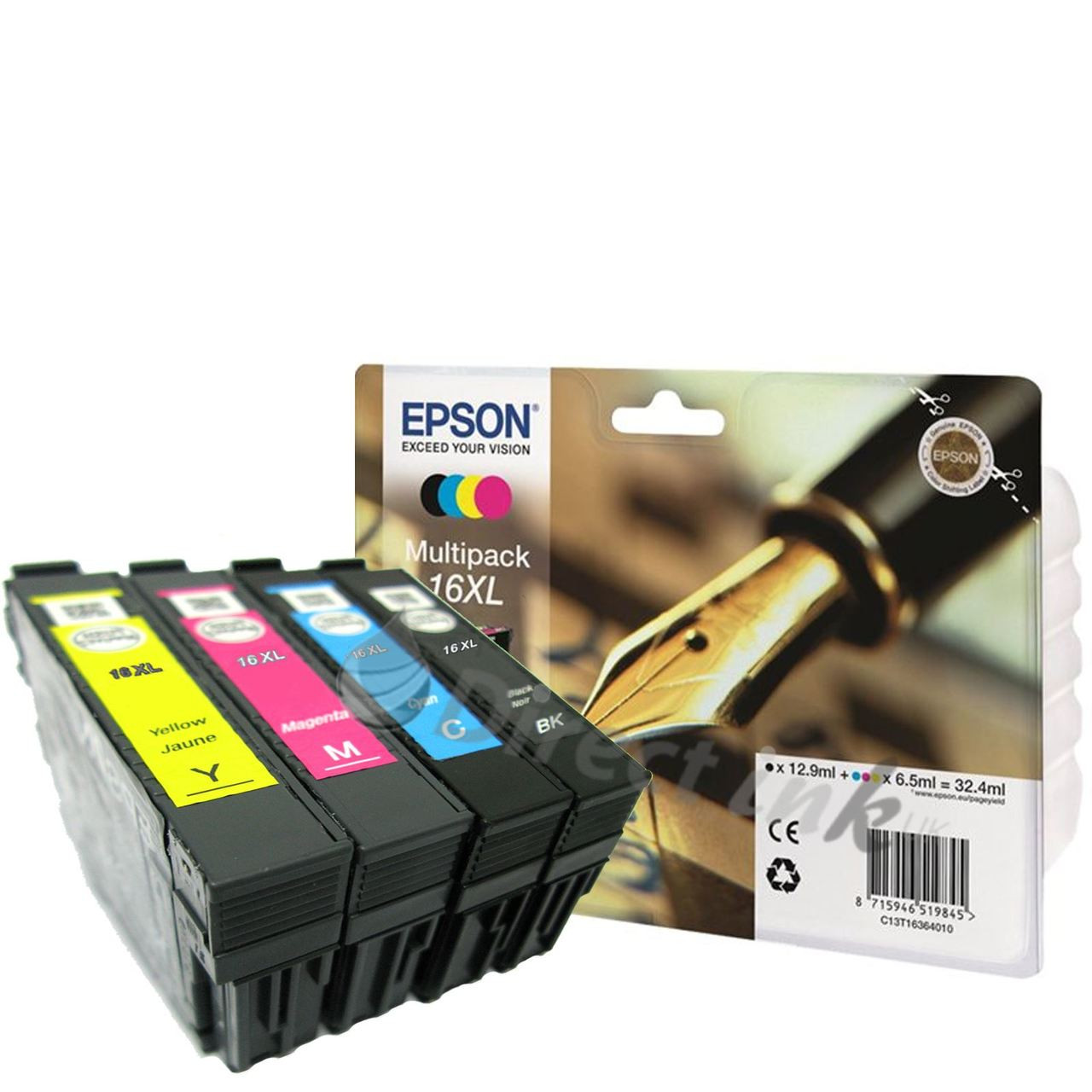 Epson 16XL Original Ink Cartridges Multipack - High Capacity 4 Colour -  Black / Black / Cyan / Magenta / Yellow (C13T16364010, T1636, T163640, Epson  16XL, C13T16364012) - Best Office Supplies Ltd