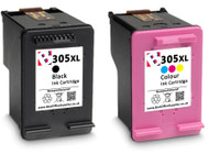 HP 305 XL Remanufactured Ink Cartridges Multipack- High Capacity Black & Tri-Colour Ink Cartridges - Compatible For HP Deskjet 2710