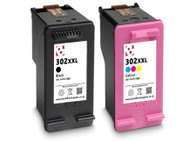 HP 302 XXL Remanufactured Ink Cartridges Multipack- Triple XL Black & Tri-Colour Ink Cartridges - Compatible For  (F6U68AE, F6U67AE, HP 302XL, 302XL)