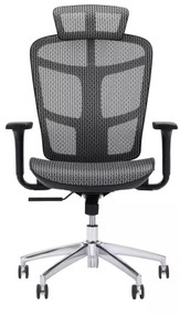 Egonomic Office Chair mesh seatpad and mesh backrest Grey B GRADE
