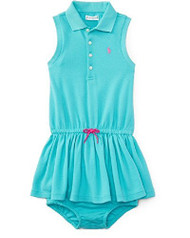 Ralph Lauren Baby Girls' Sleeveless Polo Dress, Clearly Aqua,