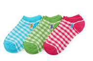 Polo Ralph Lauren Little Girl's 3-Pack No-Show Low-Cut Gingham Socks