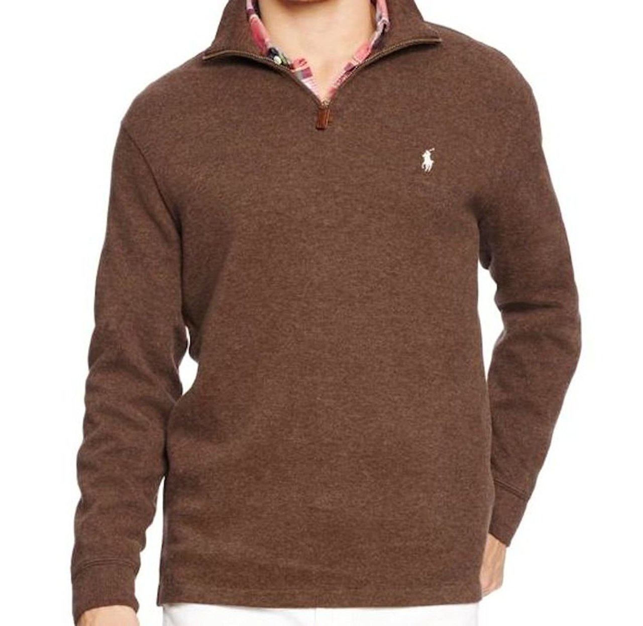 Ralph Lauren Polo Men S French Rib Half Zip Pullover Medium Alpine Heather Sidebay