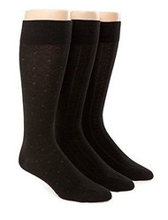 Polo Ralph Lauren Men's 3-Pack Assorted Dress Socks (M (10 - 13), Black Assorted)