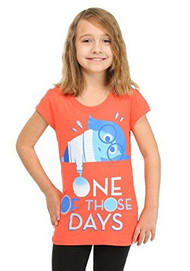 Disney Little Girls' Inside Out Sadness One of those Days T-Shirt (4, Medium Orange)